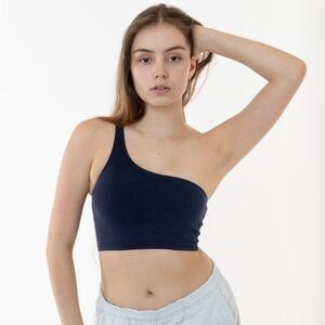 Los Angeles Apparel The Garment Dye One Shoulder Crop Top
